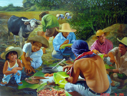  farmer picnic farm eating carabao rural scene bukid  Pinoy Filipino Pilipino Buhay  people pictures photos life Philippinen  菲律宾  菲律賓  필리핀(공화국) Philippines special espesyal  painting dante hipolito 