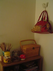 Knitting basket and shelf
