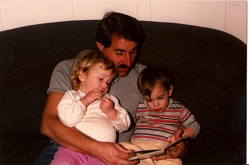 Uncle Paul reading me and Zach a story
