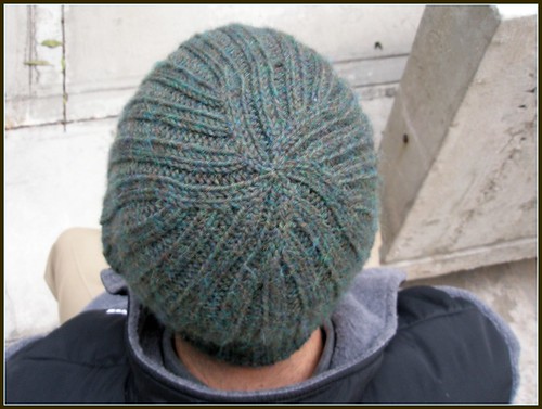 Ribbed hat- top view