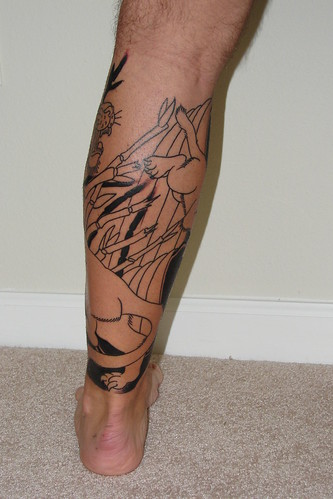 tattoos on back of leg. Leg Tattoo - Back