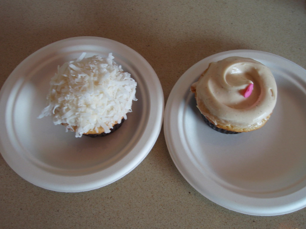 Two cupcakes from Buttercream Cupcakes & Coffee