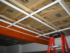 Support grid for drop ceiling. 