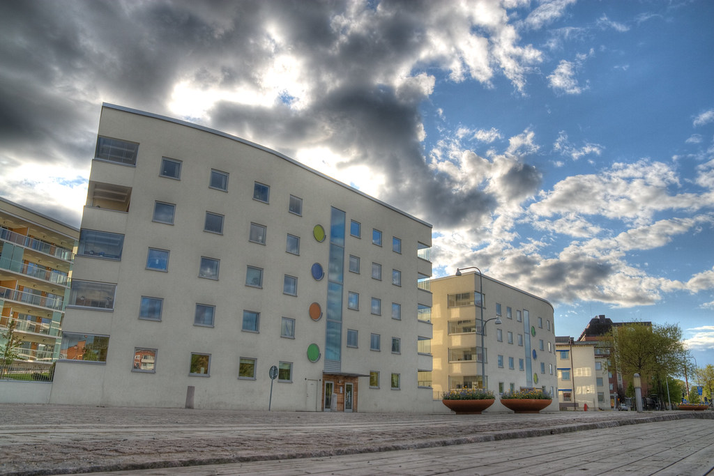 Nybyggda hus på Hamngatan i Eskilstuna