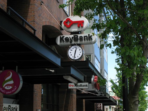 KeyBank Sign Clock