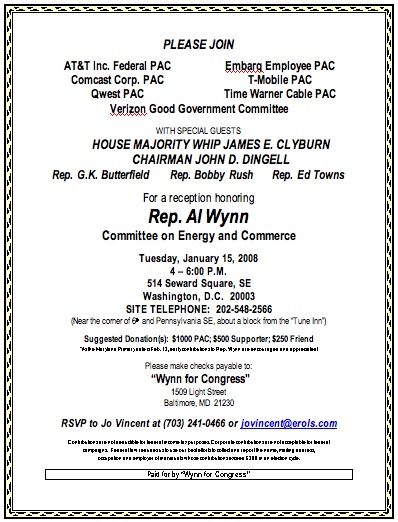 Invitation Al Wynn is running in Maryland's fourth Congressional district