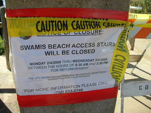 Swami's Beach is closed! from Flickr