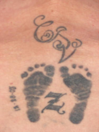 footprints tattoos. baby footprint tattoo pictures