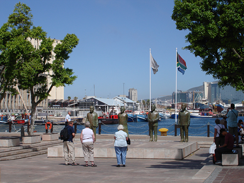 Tourists at Nobel Square, Waterfront, Cape Town