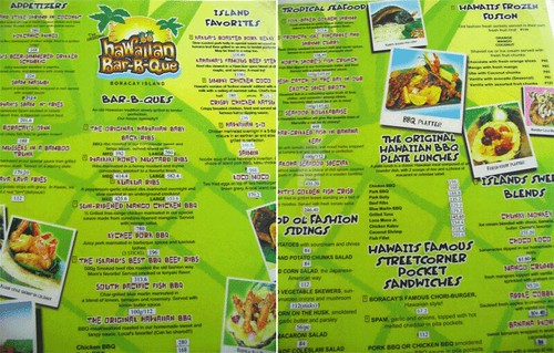 Boracay - Hawaiian BBQ menu