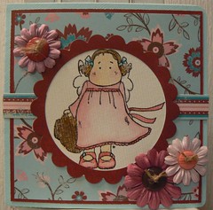 Flower girl with Magnolia stamps