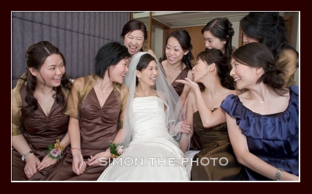 happy moment with all the bridesmaids