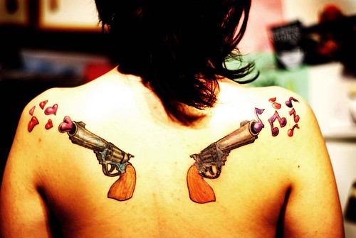 smoking gun tattoo. Smoking guns. Tattoo by Big