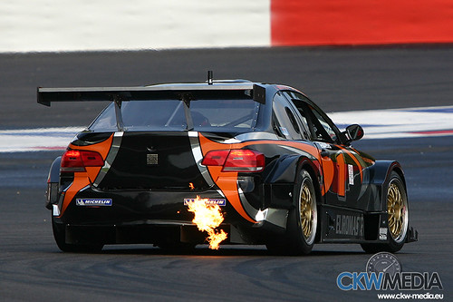 BMW on fire in the race