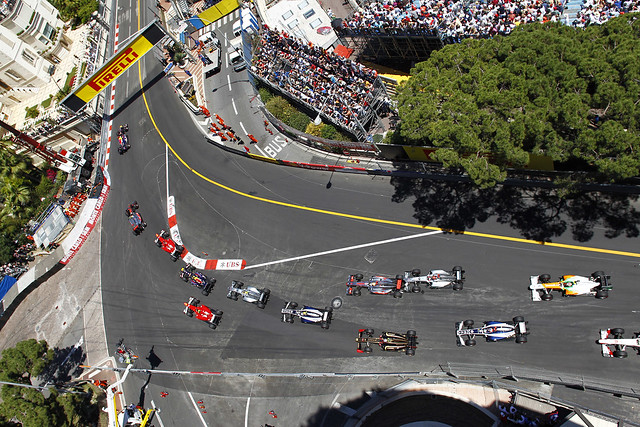 The start of the Monaco grand prix 2011