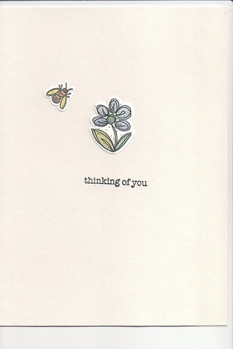 Day 121:  CAS Bee "thinking of you" Notecard