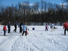 Ski soccer with Sue Holloway