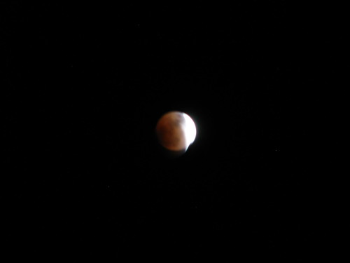 Partial Lunar Eclipse, 2/20/08 9:45PM, Westport, NY