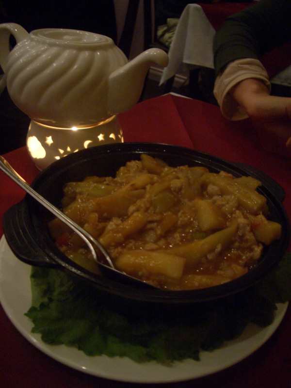 Eggplant hotpot with Szechwan sauce