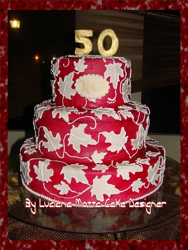 Bolo de Bodas de Ouro Em lia e Nicandro 50th Wedding Anniversary Cake 