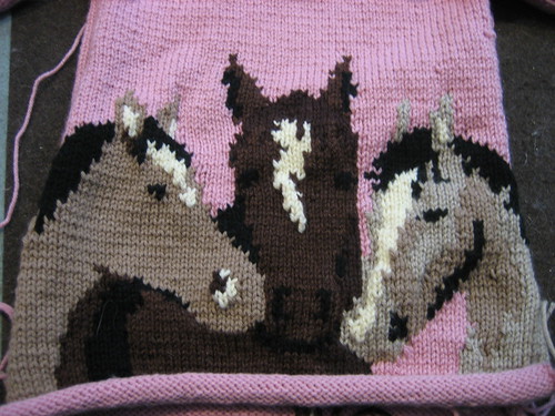 close-up of the finished intarsia