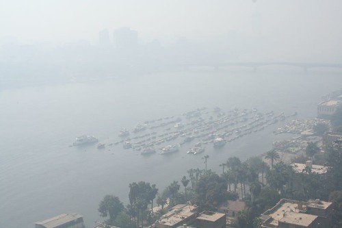 Cairo Air Pollution with smog - Nile River 1
