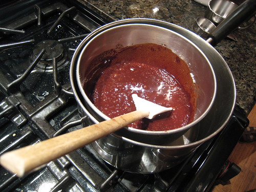 Making hot fudge sauce