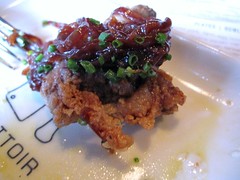 abattoir chophouse - fried chicken livers with sweet pickled onion relish