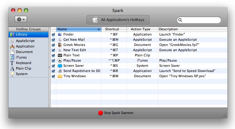 Spark: Global Keyboard Shortcuts made easy
