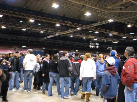 the crowd inside the dome