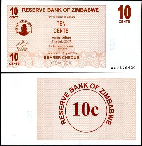 10 Centov Zimbabwe 2006, P 49