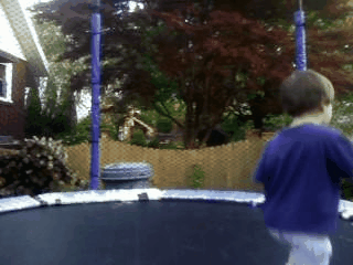 Zeke running in the trampoline (animated)