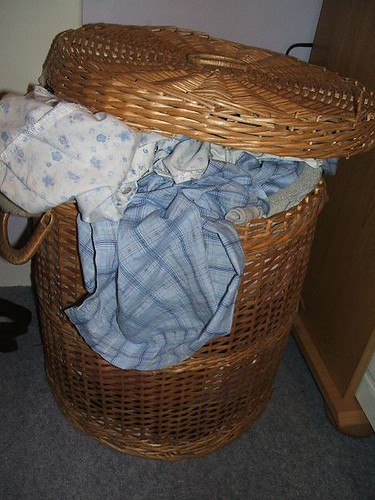 Overflowing laundry basket
