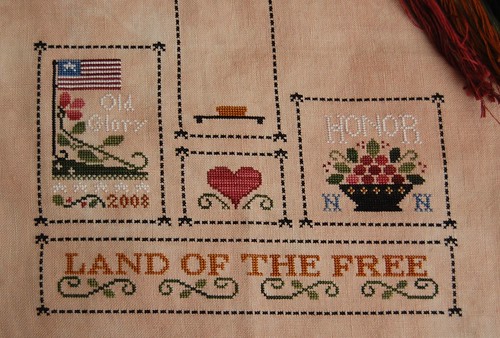 "Heart of America" close up of stitching