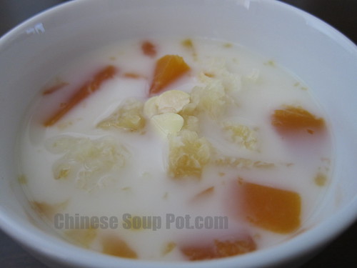 [photo-snow fungus papaya almond milk dessert]
