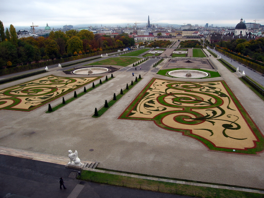 View from the back of Upper Belvedere Palace, facing Lower Belvedere