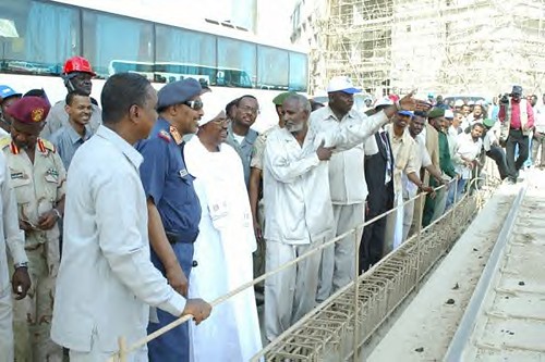 President Omar al-Bashir at the Merowe Dam in Sudan. This project will provide the largest source of electrical generation on the African continent. by Pan-African News Wire File Photos