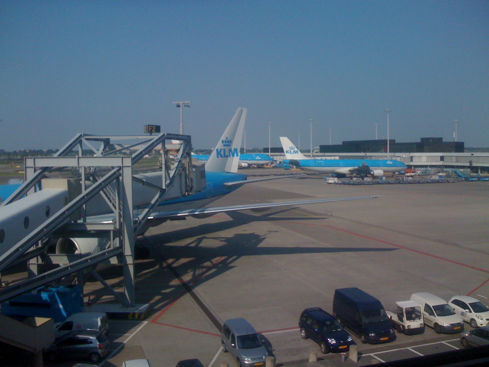 Schiphol airport before flying back to Shanghai