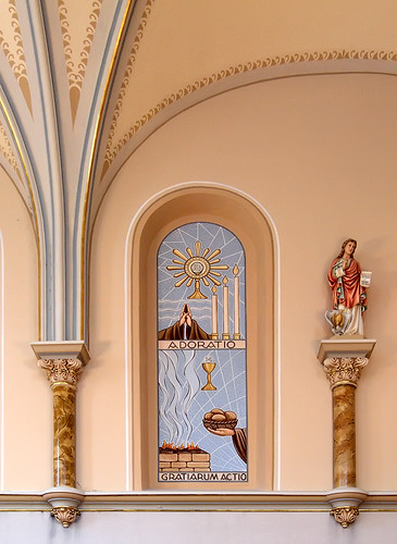 Saint Anthony of Padua Roman Catholic Church, in Saint Louis, Missouri, USA - chapel wall detail