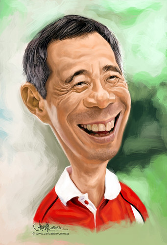Digital caricature of Singapore Prime Minister Lee Hsien Loong