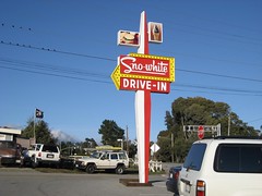 The adorable Snow White drive-in is walking distance from their house. (12/30/2007)