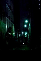 greenish night street
