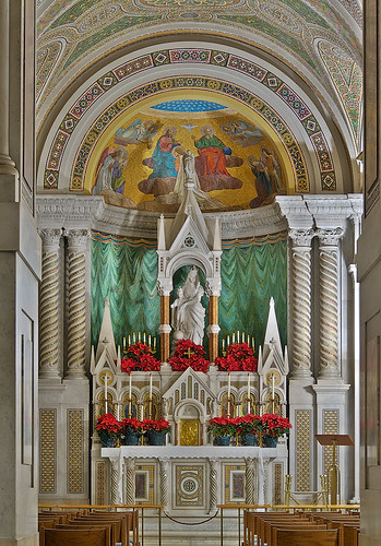 Cathedral Basilica of Saint Louis, in Saint Louis, Missouri, USA - Mary's Altar, decorated for Christmas