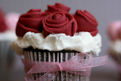 Rose Covered Cupcakes