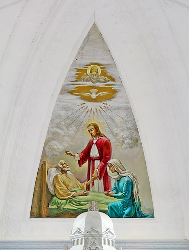Saint Joseph Roman Catholic Church, in Bonne Terre, Missouri, USA - painting of the holy death of Joseph