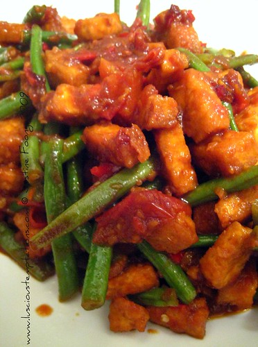 Deep Fried Beancurd and Green Beans in a Sweet and Spicy Sauce