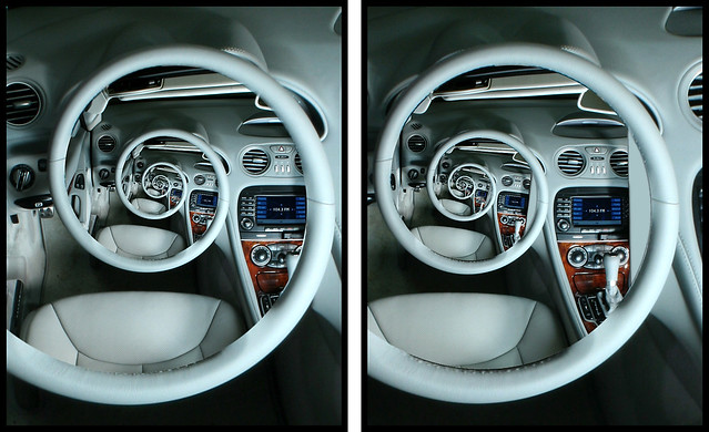 stereoscopic 3d interior mercedesbenz recursive escher droste slclass crossview sl550