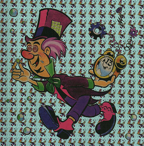 mad hatter blotter paper. this is the picture I got tattooed on my body when 