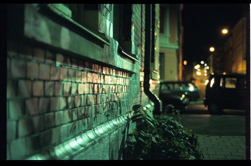Brick Wall At Night
