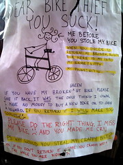 “Dear Bike Thief: You Suck!”